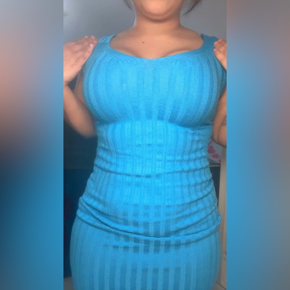 Dresses & Skirts - Blue Ribbed Women's Top